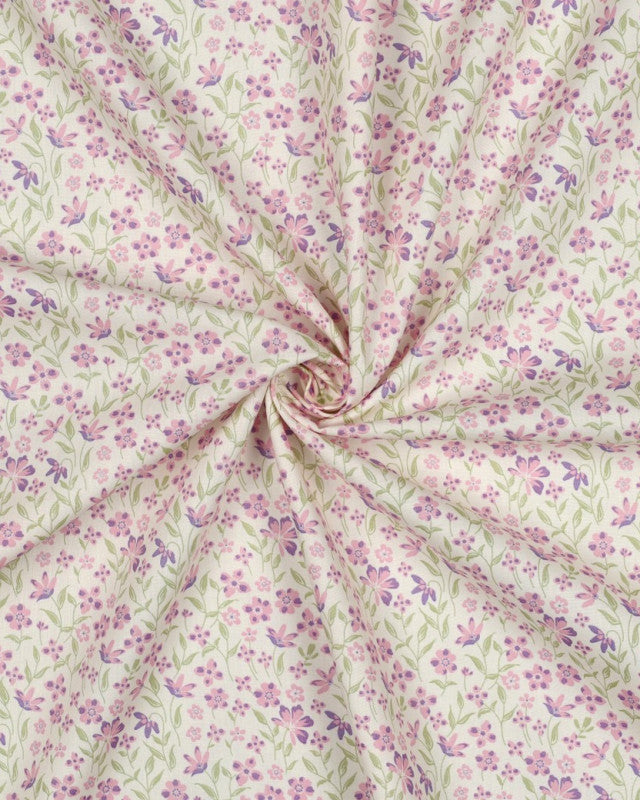 Coton Fleuri Rose et Mauve