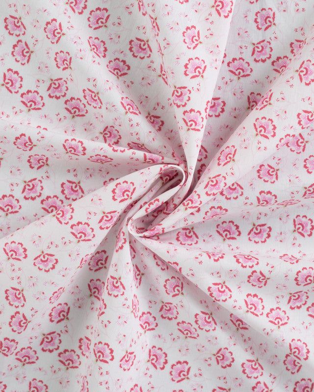 Coton Petites Fleurs Indiennes Roses